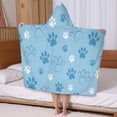 thumbnail image 5 of Blue Dog Paw Footprint Hooded Bath Towel，50"x30" for Ages 3 To 12 Kids, Quick Dry Lightweight Soft Microfiber Hood Beach Towel Cover Up for Kids, 5 of 7