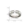 thumbnail image 3 of Mens 1/10 Carat (Ctw) Diamond Titanium 6mm Band Ring, 3 of 6