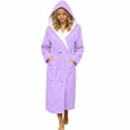 thumbnail image 2 of Bovxnpu Boys Girls Robes Hooded Long Sleeve Big Pocket Mid Length Bath Robe Outfits, 2 of 8