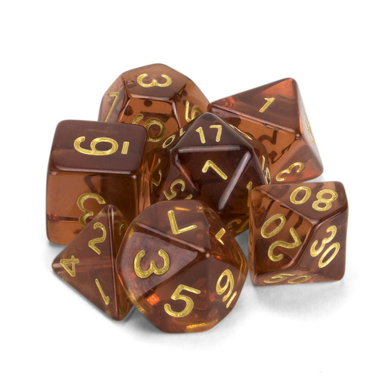 Wiz Dice Desert Topaz Set of 7 Polyhedral Dice in Display Case