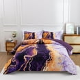 thumbnail image 2 of Btargot 3 Piece Purple Watercolor Marble Comforter Set King Adult Colorful Soft Bed-in-a-Bag Bedding Set, 2 of 10