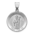 thumbnail image 1 of Beautiful 14k White Gold Polished and Satin St Patrick Medal Hollow Pendant, 1 of 2