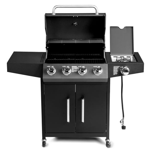 GoDecor Outdoor BBQ Propane Gas Grill for Barbecue Cooking 4 Burners with Side Burner,Patio Picnic Backyard, Outdoor Party,58000BTU