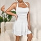 thumbnail image 5 of Vestido informal de mujer a la moda: diseño con cuello corazón y fruncidos, poliéster, perfecto para primavera/verano, combínalo con tacones/sandalias, tallas XS-L, 5 of 8