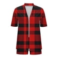 thumbnail image 6 of Bovxnpu Lounge Sets for Women Summer 2 Piece Outfits Set Printed Short Sleeve With Cardigan And Pocket Shorts Casual Set, 6 of 7