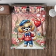 thumbnail image 4 of Happy Valentine’s Day Adorable Goldendoodle Puppy Holding Heart Balloon Quilt Bedding Set Doodle Dog Lover Gifts Idea 1 Blanket Bed Cover 2 Pillowcases - 00030, 4 of 5