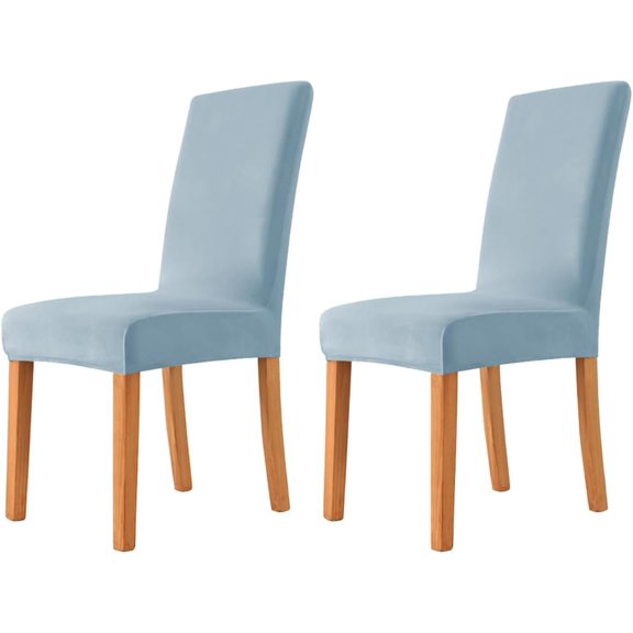 Allio-2 Pcs Large Velvet Dining Room Parson Chair Covers Elastic Stretchable High Back Chair Slipcovers for Kitchen Wedding Banquet Decor