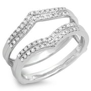 030 carat ctw 10k gold round diamond ladies anniversary wedding enhancer guard double ring - Wedding Ring Wrap 030 carat ctw 10k gold round diamond ladies anniversary wedding enhancer guard double ring - Wedding Ring Wrap