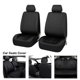 thumbnail image 3 of Luzkey Fundas de asiento de coche de piel sintética, lavables, fundas para asientos delanteros y traseros, protector impermeable clásico para vehículos, SUV, accesorios para coche, color negro, 3 of 7