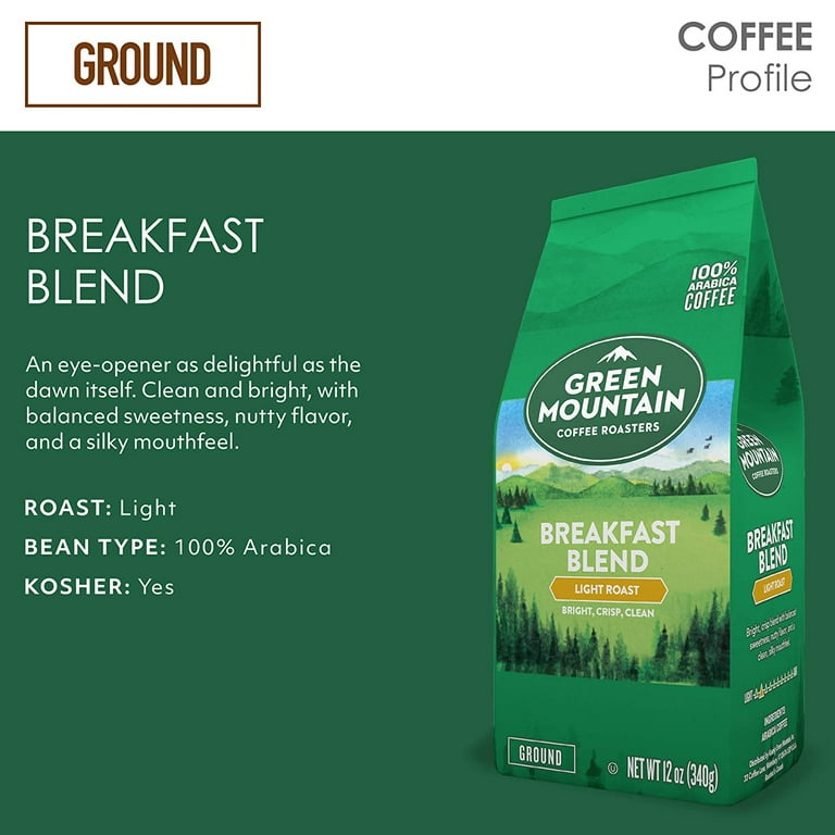 Green Mountain Coffee Breakfast Blend Ground 12 Ounces