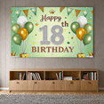 thumbnail image 5 of Green Backdrop Happy 18th Birthday Banner with Glittery Crowns Balloons and Confetti Party Decoration Supplies Photography Props Birthday Party Decor Background, 5 of 7