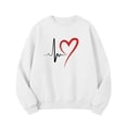 thumbnail image 2 of Girls Lightweight Sweatshirt Heart Printed Tops Valentines Casual Crewneck Pullover Long Sleeve Holiday Outfits (12-13 Years, White #B), 2 of 6