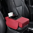 thumbnail image 1 of 5-in-1 Multifunctional PU Leather Car Armrest Box Mat, Center Console Organizer with Cup Holder, Phone & Tissue Slots, Waterproof Elastic Pad for Most Vehicles, 1 of 8