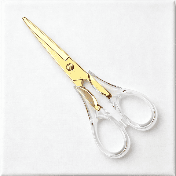 Solargess Scissors All Purpose 6.3 Inch, gold scissors for office desk Clear Acrylic Handle