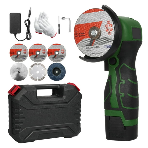 Amoladora angular inalámbrica, herramienta de molienda eléctrica de 7000RPM, Mini amoladora con