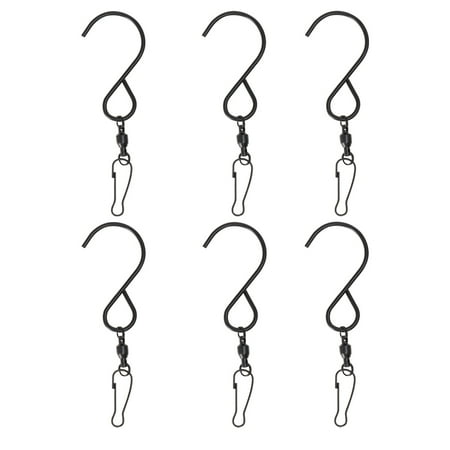 

Rosarivae 6PCS 360 Degrees Rotation Hooks Stainless Steel Bearing Hook for Wind Chime Flower Basket (Black)