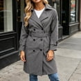 thumbnail image 6 of Kezqiaxn Lightweight Jacket Women Button Down Long Sleeve Fall Casual Long Outwear Collared Trench Coat with Pockets Gray XXL, 6 of 9