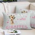 thumbnail image 2 of Grey Pink Giraffe Throw Pillow Covers, Love Heart Spring Floral Botanical Soft Breathable Pillow Cases with Invisible Zipper for Sleeping, King Size Pillowcases for Couch Bed Sofa Chair 20x36 Inches, 2 of 9