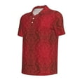 thumbnail image 2 of Vsdgher Vintage Burgundy Print Men's Short Sleeve Stretch Polo Shirt, Moisture-Wicking Performance Polo Shirt, 2 of 8
