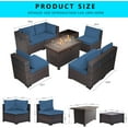 thumbnail image 5 of Gotland 8 Piece Outdoor Patio Furniture Set with 43“ Gas Fire Pit Table Patio Furniture Sectional Sofa Set (Navy Blue), 5 of 8