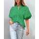 thumbnail image 5 of Blusa PRETTYGARDEN para Mujer Verde con Encaje y Cuello en V Talla Pequeña, 5 of 8