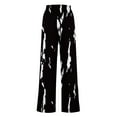 thumbnail image 4 of USNSM Women's Linen Palazzo Pants High Waist Lounge Wide Leg Pants Flowy Adjustable Drawstring Trousers with Pockets Black XL, 4 of 4