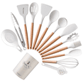 thumbnail image 2 of Juego de 14 utensilios de cocina de silicona de barril redondo Light Edition con mango de madera, espátula de silicona, utensilios de cocina antiadherentes, 2 of 6
