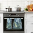 thumbnail image 4 of Yayeee 2 Pack Hand Towels for Bathroom 100% Cotton 16" x 28" Soft Absorbent Kitchen Towel, Retro Tree, 4 of 7