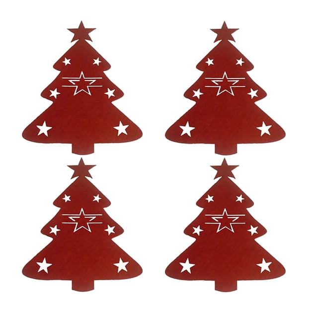 4 Piezas Bolsa de Cubiertos de Navidad Organizadores de Cubiertos Porta Utensilios Porta Cubiertos de Navidad para Vajilla de Cocina