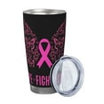 thumbnail image 2 of Vaso de acero inoxidable de 20 oz para el mes de concientización sobre el cáncer de mama, taza térmica portátil con tapa, 2 of 7