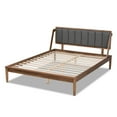 thumbnail image 4 of Baxton Studio Helsa Mid-Century Modern Dark Grey Fabric Upholstered and Walnut Finished Full Size Platform Bed, 4 of 10