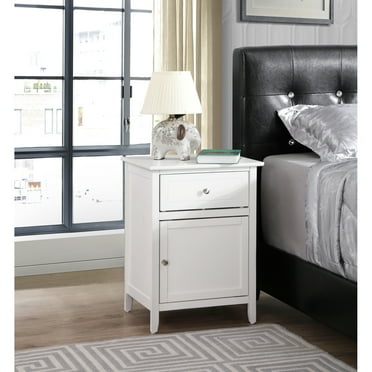 Miekor Furniture Izzy G1417-N-90 1 Drawer /1 Door Nightstand, White 112170