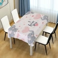 thumbnail image 4 of Yayeee Tablecloths 54" x 54" Rectangle Wrinkle Resistant Party Table Cover, Cute Elephant, 4 of 8