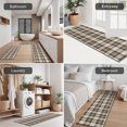 thumbnail image 5 of Brown and White Checkerboard Checkered Pattern Kitchen Rugs Sets Of 3,Kitchen Runner Rugs Non Skid Washable,Decorative Kitchen Floor Mats for Kitchen,Sink,Laundry,17"x30"+ 17"x47" + 17"x59", 5 of 6