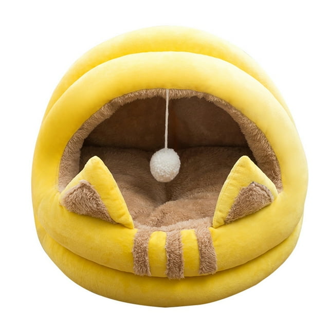 Cálido Interior Semicerrado Cama Acoge para Mascotas, Gatos, Perros, Casa, Cueva, Mascota, Cachorro, , Nido, Cama , con Bos Col - S Sunnimix Casa de la cama del gato