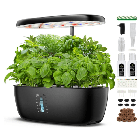 Indoor Garden Hydroponics Growing System: 12 Pods Plant rmination Kit Garden Kit Growth Lamp Countertop with LED Grow Light Hydrophonic Planter Grower Harvest Vetable Lettuce