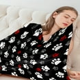 thumbnail image 6 of Cozy Animal Paw Print Flannel Blanket – Soft, Tear-Resistant, and Warm with Black Background & Minimalist Pet Design – Perfect for Home Decor or Sofa Use, 6 of 6