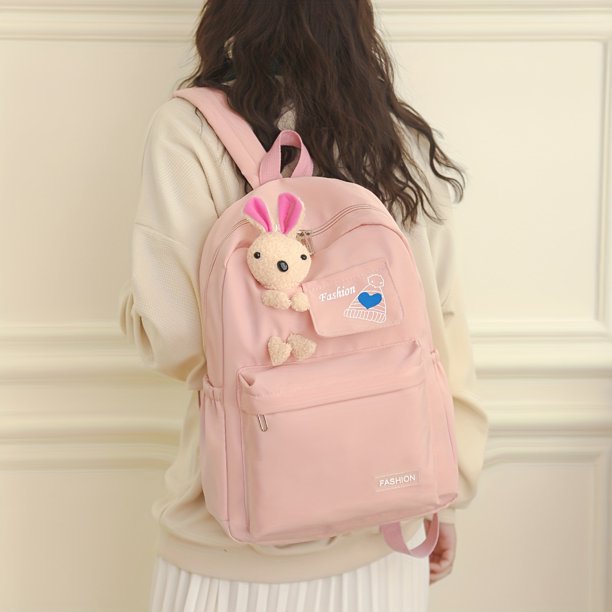 Kawaii Cute Preppy Backpack, School Laptop BookBag, Casual Travel Daypack Para Estudiantes Niñas
