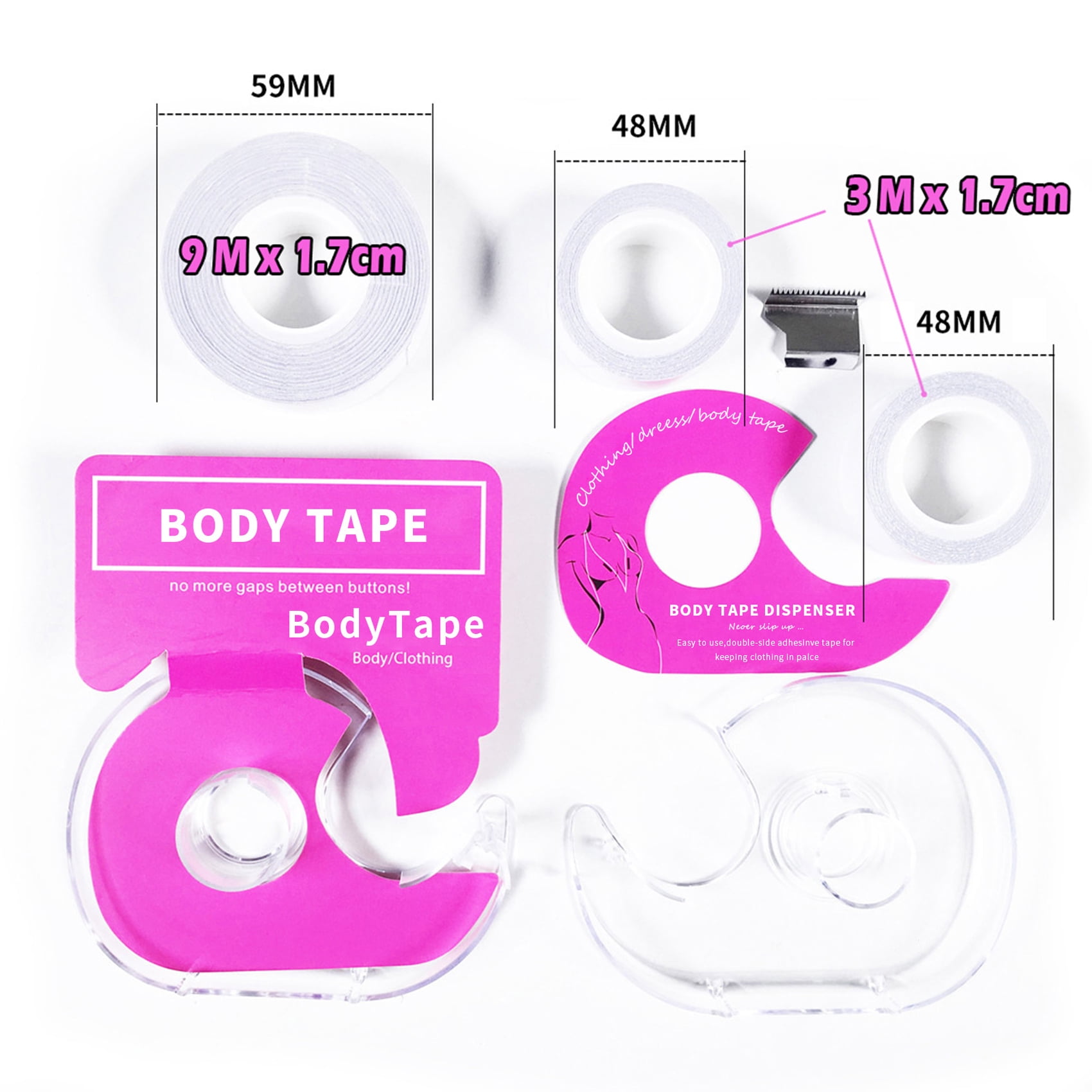 1 Piece 5 Meter Clothing Anti-Slip Double Sided Tape And Cutter,  Anti-Exposure Double Sided Stickers, Fabric Tape For Women'S Clothing And  Body, All Day Strength, Invisible Clear Tape For All Skin, Suitable