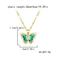 thumbnail image 3 of PAURO Women Stainless Steel Butterfly Necklace Butterflies Pendant Chain Bracelet With Zircon Gemstone Gold Plated Blue, 3 of 4