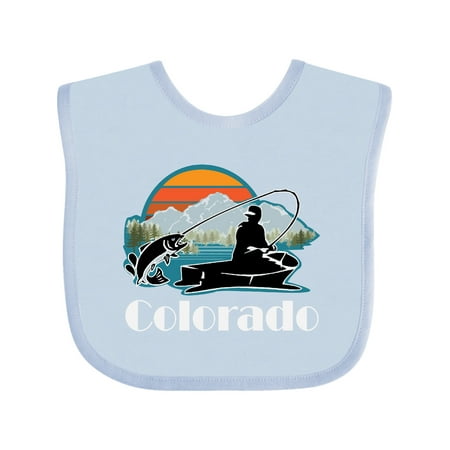 

Inktastic Colorado Fishing Gift Sunset Silhouette Gift Baby Boy Bib