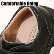 Boy School Shoes Kids Oxford School Uniform Loafer Girls Church Dress Shoes Black Leather Hook and Loop Comfort Boys Tainers Size 1 Little Kid Black 32