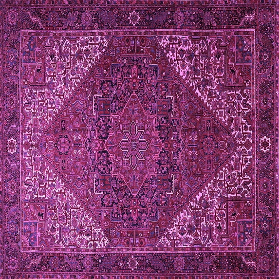 Ahgly Company Indoor Square Persian Purple Traditional Area Rugs, 5' Square