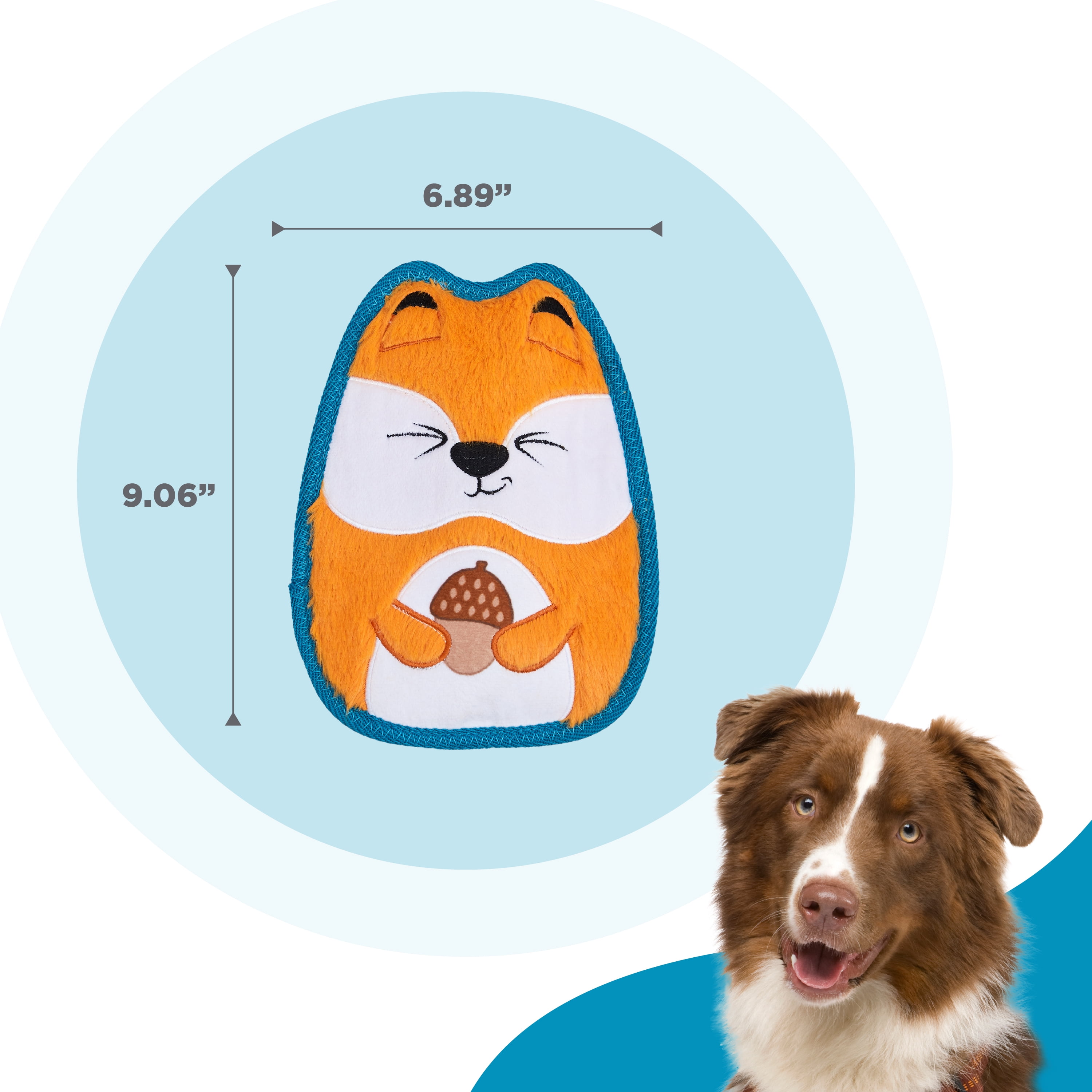 Outward Hound Tough Skinz Durable Squeaky Dog Toy with Two Tough Layers, Fox, Multicolor, Medium