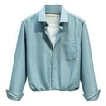 thumbnail image 2 of pstuiky camisas de manga larga para hombre, Camisa lisa de manga larga con solapa y bolsillo para hombre, informal, tipo cárdigan, blusa camisetas de hombre xl, 2 of 4