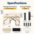 thumbnail image 5 of SPECSTAR 8'x 8' Easy Pop-Up Canopy with Mesh Netting, Instant Outdoor Screened tent with Mosquito Netting, 2 Zipper Doors and Roller Bag for Yard Camping Picnic Party Events, Beige, 5 of 9