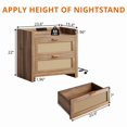 thumbnail image 3 of Night Stand Set of 2, 23.6" Boho Rattan Nightstands with Charging Station, 2 Drawers Modern Bedside Table for Bedroom, Living Room, Hallway, 3 of 8