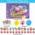 thumbnail image 2 of 32 Pcs For Kirby Theme Birthday Party Decorations and Supplies Set – Includes 1 Backdrop, 1 Cake Topper, 12 Cupcake Toppers, and 18 Balloons for Festive Celebrations, 2 of 5
