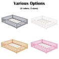 thumbnail image 6 of Bellemave Queen Size Floor Bed with Door and Fence  Floor Bed with Bed Slats Sturdy Wood Floor Bed Montessori Bed Frame(Queen, Pink), 6 of 14