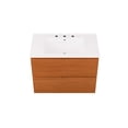 thumbnail image 3 of Modway Scenic 30" Melamine Wall-Mount Bathroom Vanity in Cherry/White, 3 of 4